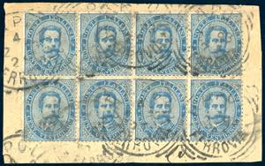 1879 - 25 cent. Umberto I (40), blocco di ... 