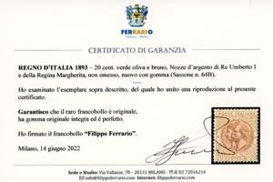 1893 - 20 cent. verde oliva e ... 