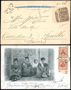 1901 - 1 cent. Floreale, angolo di foglio ... 