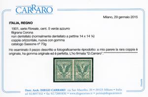 1901 - 5 cent. Floreale, non ... 