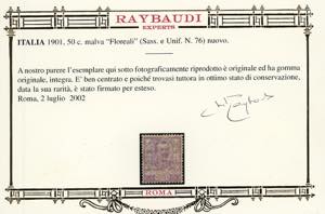 1901 - 50 cent. malva Floreale ... 