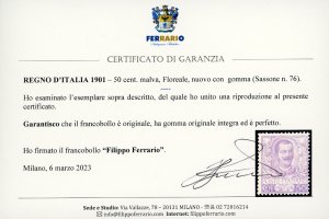 1901 - Floreale, 50 cent. malva ... 