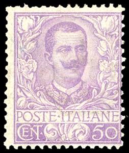 1901 - Floreale, 50 cent. malva (76), ... 