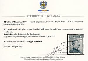 1909 - 15 cent. Michetti, II tipo ... 