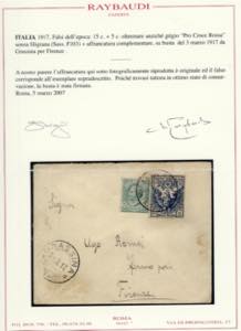 1917 - 15 + 5 cent. Croce Rossa, ... 