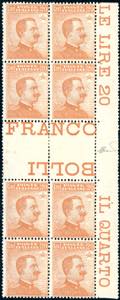 1917 - 20 cent. arancio Michetti, con ... 