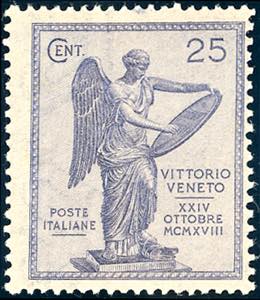 1921 - 25 cent. violetto Vittoria, errore di ... 
