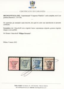 1922 - Congresso Filatelico, serie ... 