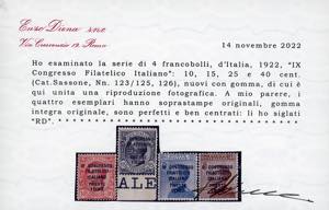 1922 - Congresso Filatelico, serie ... 