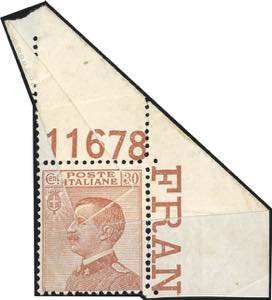 1922 - 30 cent. Michetti, stampa incompleta ... 