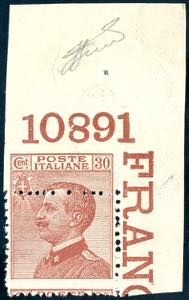 1922 - 30 cent. bruno arancio Michetti, ... 