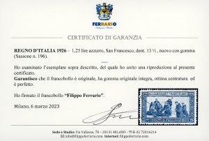 1926 - 1,25 lire San Francesco, ... 