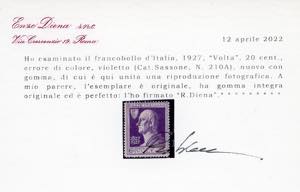 1927 - 20 cent. Volta violetto, ... 