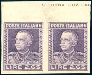 1927 - 2,65 lire Parmeggiani, non dentellato ... 