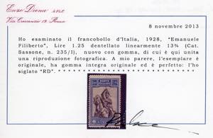 1928 - 1,25 lire Emanuele ... 