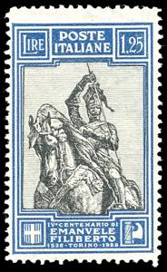 1928 - 1,25 lire Emanuele Filiberto, dent. ... 