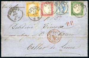 REGNO DITALIA-PERU 1863 - 80 cent. giallo ... 