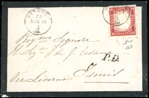 REGNO DITALIA-TUNISIA 1863 - 40 cent. rosa ... 