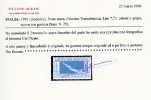 1930 - 7,70 lire Crociera Balbo ... 