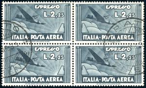 1933 - 2,25 lire espresso aereo (44), blocco ... 