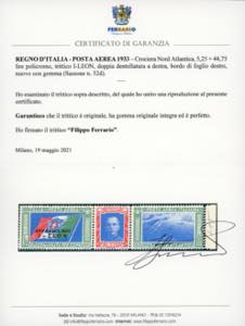 1933 - 5,25 + 44,75 lire Trittico ... 