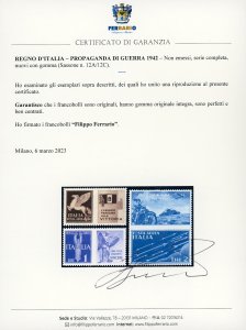 1942 - Non emessi, serie completa ... 