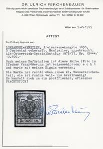 1850 - 5 cent. giallo ocra (1), ... 