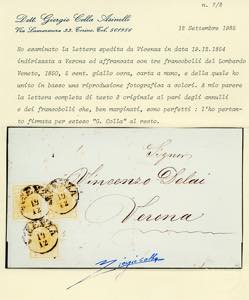1854 - 5 cent. giallo ocra (1), ... 