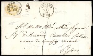 1863 - 10 cent. giallo (1), perfetto, su ... 