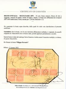 1870 - 10 cent. bruno arancio (2), ... 