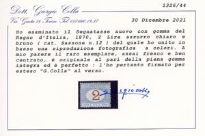 1870 - 2 lire azzurro chiaro e ... 