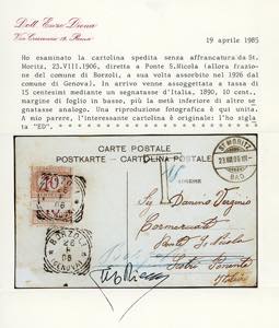 1906 - 10 cent. arancio e carminio ... 