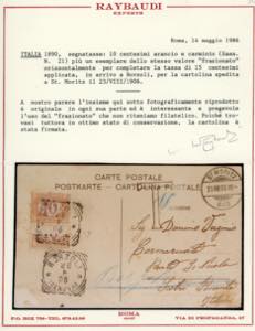 1906 - 10 cent. arancio e carminio ... 