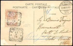 1906 - 10 cent. arancio e carminio (21), un ... 