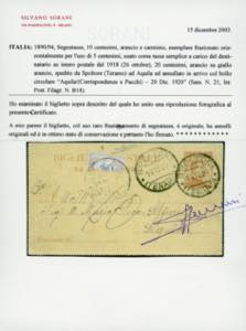 1920 - 10 cent. arancio e carminio ... 