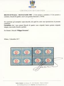 1903 - 2 e 5 lire azzurro e ... 