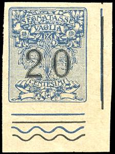 1924 - 20 cent. prova darchivio su carta ... 