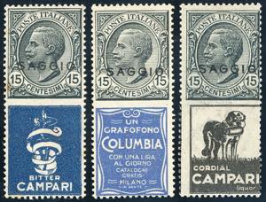 1924 - 15 cent. Bitter Campari, 15 cent. ... 