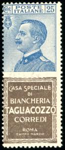 1924 - 25 cent. Tagliacozzo (8), gomma ... 