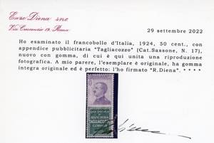 1924 - 50 cent. Tagliacozzo (17), ... 