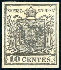 1850 - 10 cent., carta a mano (2), nuovo ... 