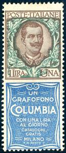 1924 - 1 lira Columbia (19), gomma originale ... 