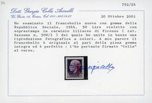 1944 - 50 lire soprastampato ... 