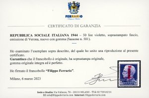 1944 - 50 lire soprastampato ... 