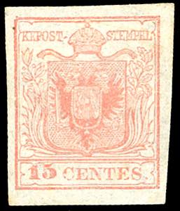 1850 - 15 cent. rosa, II tipo, carta a mano ... 
