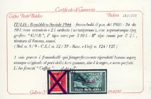 1944 - 2 lire ardesia e 10 lire ... 