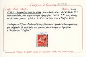 1944 - 2 lire ardesia e 10 lire ... 