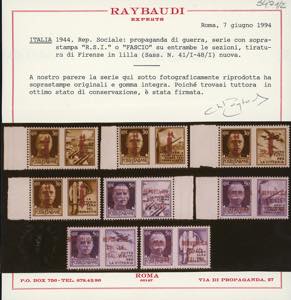 1944 - Soprastampati in lilla di ... 