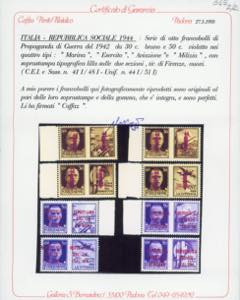 1944 - Soprastampati in lilla di ... 