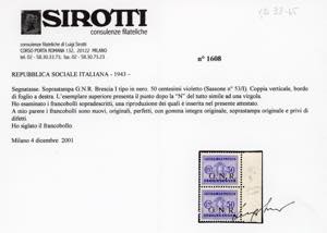 1943 - 50 cent. soprastampa G.N.R. ... 
